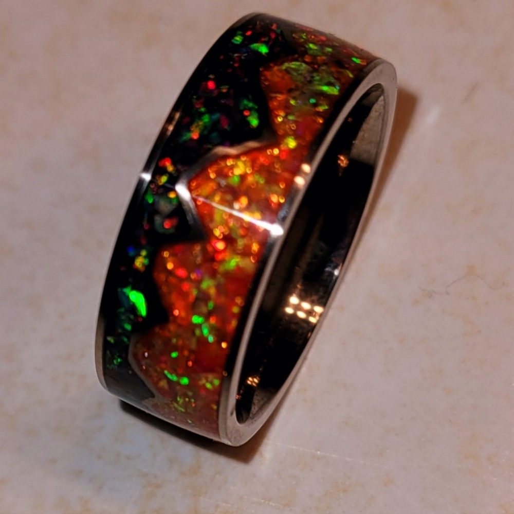 Custom Made Opal Mountain Ring - image 2